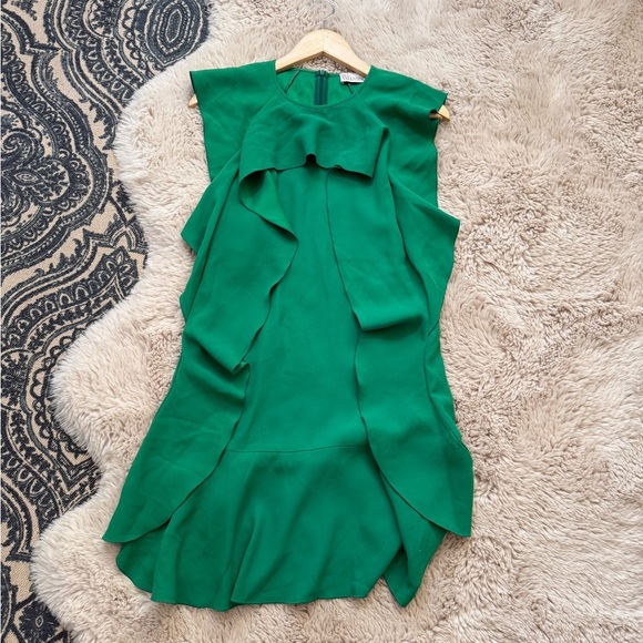Valentino Ruffle  Shift Dress Kelly green size 40 Small - Picture 7 of 13